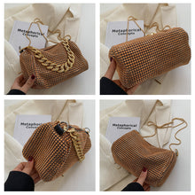 画像をギャラリービューアに読み込む, ラインストーン ハンドバッグ 2way ショルダー チェーン ショルダーバッグ ポシェット レディース