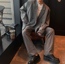 画像をギャラリービューアに読み込む, セットアップ スーツ ストライプ ジャケット × パンツ メンズ セットアップ 秋冬