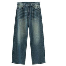 画像をギャラリービューアに読み込む, メンズ デニム セットアップ ルーズ ワイドパンツ 韓国 ジーンズ セットアップ