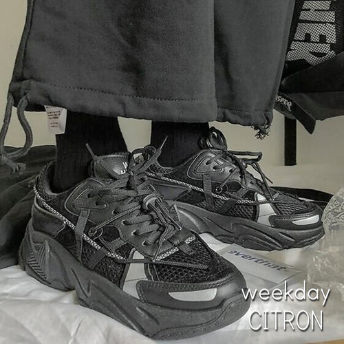 レディース 厚底 ダッドスニーカー 全3色 カジュアル ユニセックス スニーカー