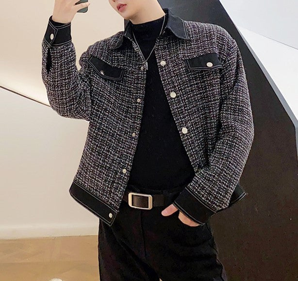 テーラードジャケット レトロ ツイード メンズ ジャケット カジュアル
