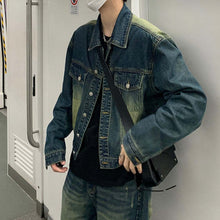 画像をギャラリービューアに読み込む, メンズ デニム セットアップ ルーズ ワイドパンツ 韓国 ジーンズ セットアップ