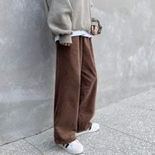 画像をギャラリービューアに読み込む, コーデュロイ ワイドレッグ パンツ レディース メンズ パンツ 全3色 秋冬 韓国