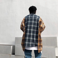 画像をギャラリービューアに読み込む, 切り替え ルーズ チェック シャツ 韓国 ワイド メンズ レディース