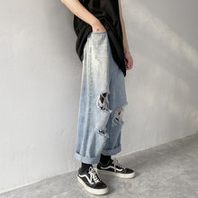 画像をギャラリービューアに読み込む, メンズ ルーズ ダメージ デニム クラッシュ ジーンズ デニム ジーパン韓国