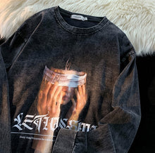 画像をギャラリービューアに読み込む, ヴィンテージ風 プリント ロンT ストリート 春秋 ルーズ メンズ レディース