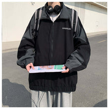 画像をギャラリービューアに読み込む, バイカラー レタリング ジャケット ナイロンジャケット メンズ レディース 全2色 ルーズ 春秋