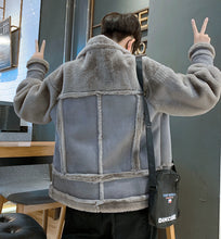 画像をギャラリービューアに読み込む, ムートンコート 3色 ボア ジャケット メンズ ユニセックス レザージャケット 韓国