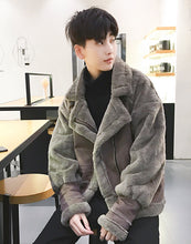 画像をギャラリービューアに読み込む, ムートンコート 3色 ボア ジャケット メンズ ユニセックス レザージャケット 韓国