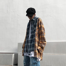 画像をギャラリービューアに読み込む, 切り替え ルーズ チェック シャツ 韓国 ワイド メンズ レディース