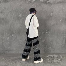 画像をギャラリービューアに読み込む, メンズ クラッシュデニム ワイドパンツ ダメージ加工 ジーンズ