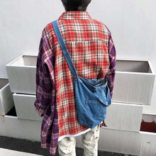 画像をギャラリービューアに読み込む, 切り替え ルーズ チェック シャツ 韓国 ワイド メンズ レディース