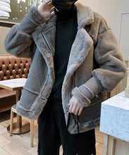 画像をギャラリービューアに読み込む, ムートンコート 3色 ボア ジャケット メンズ ユニセックス レザージャケット 韓国