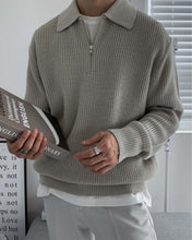 画像をギャラリービューアに読み込む, ハーフジップ ニット セーター メンズ トップス 全3色 ルーズ 韓国 春秋