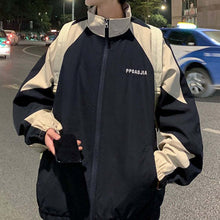 画像をギャラリービューアに読み込む, バイカラー レタリング ジャケット ナイロンジャケット メンズ レディース 全2色 ルーズ 春秋