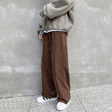画像をギャラリービューアに読み込む, コーデュロイ ワイドレッグ パンツ レディース メンズ パンツ 全3色 秋冬 韓国