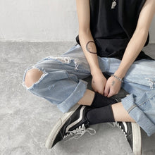 画像をギャラリービューアに読み込む, メンズ ルーズ ダメージ デニム クラッシュ ジーンズ デニム ジーパン韓国