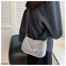 画像をギャラリービューアに読み込む, ラインストーン ハンドバッグ 2way ショルダー チェーン ショルダーバッグ ポシェット レディース