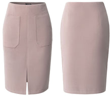 画像をギャラリービューアに読み込む, フロントスリット ポケット付き ウール タイト スカート