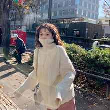 画像をギャラリービューアに読み込む, レディース ニットセーター 秋冬 タートル ニットセーター ケーブル 長袖 韓国 全5色