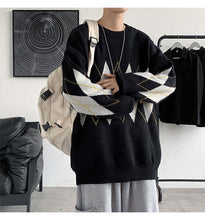 画像をギャラリービューアに読み込む, メンズ アーガイル セーター ルーズ 韓国 トップス  メンズ 全2色