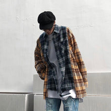 画像をギャラリービューアに読み込む, 切り替え ルーズ チェック シャツ 韓国 ワイド メンズ レディース