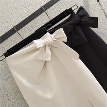 画像をギャラリービューアに読み込む, スリット タイトスカート レディース  スカート ウエストリボン 韓国 全2色