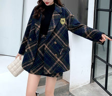 画像をギャラリービューアに読み込む, レディース セットアップ ブレザー×スカート ツイード 秋冬 ショート