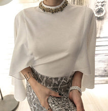 画像をギャラリービューアに読み込む, 優雅 マント袖トップス パイソン柄スカート レディース セットアップ