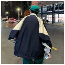 画像をギャラリービューアに読み込む, バイカラー レタリング ジャケット ナイロンジャケット メンズ レディース 全2色 ルーズ 春秋