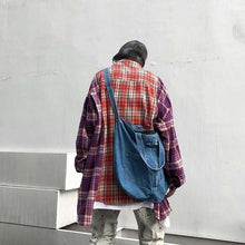 画像をギャラリービューアに読み込む, 切り替え ルーズ チェック シャツ 韓国 ワイド メンズ レディース