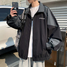 画像をギャラリービューアに読み込む, バイカラー レタリング ジャケット ナイロンジャケット メンズ レディース 全2色 ルーズ 春秋