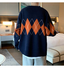 画像をギャラリービューアに読み込む, メンズ アーガイル セーター ルーズ 韓国 トップス  メンズ 全2色