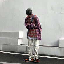 画像をギャラリービューアに読み込む, 切り替え ルーズ チェック シャツ 韓国 ワイド メンズ レディース