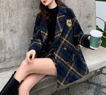 画像をギャラリービューアに読み込む, レディース セットアップ ブレザー×スカート ツイード 秋冬 ショート