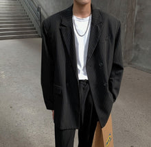 画像をギャラリービューアに読み込む, セットアップ スーツ ストライプ ジャケット × パンツ メンズ セットアップ 秋冬