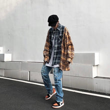 画像をギャラリービューアに読み込む, 切り替え ルーズ チェック シャツ 韓国 ワイド メンズ レディース