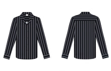 画像をギャラリービューアに読み込む, メンズ ストライプ シャツ 長袖 ストライプ きれいめ 黒 韓国