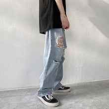 画像をギャラリービューアに読み込む, メンズ ルーズ ダメージ デニム クラッシュ ジーンズ デニム ジーパン韓国
