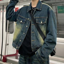 画像をギャラリービューアに読み込む, メンズ デニム セットアップ ルーズ ワイドパンツ 韓国 ジーンズ セットアップ