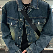 画像をギャラリービューアに読み込む, メンズ デニム セットアップ ルーズ ワイドパンツ 韓国 ジーンズ セットアップ