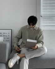 画像をギャラリービューアに読み込む, ハーフジップ ニット セーター メンズ トップス 全3色 ルーズ 韓国 春秋