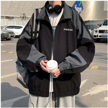 画像をギャラリービューアに読み込む, バイカラー レタリング ジャケット ナイロンジャケット メンズ レディース 全2色 ルーズ 春秋
