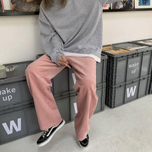画像をギャラリービューアに読み込む, コーデュロイ ワイドレッグ パンツ レディース メンズ パンツ 全3色 秋冬 韓国