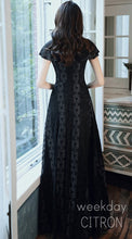 画像をギャラリービューアに読み込む, 総レース パーティードレス ワンピース レディース エレガント パーティードレス 黒