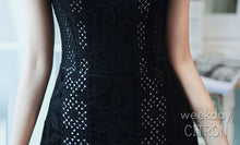 画像をギャラリービューアに読み込む, 総レース パーティードレス ワンピース レディース エレガント パーティードレス 黒