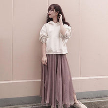 画像をギャラリービューアに読み込む, 新品 光沢シアースカート ラベンダー 夏秋向け　ピンク