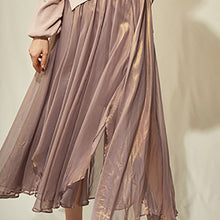 画像をギャラリービューアに読み込む, 新品 光沢シアースカート ラベンダー 夏秋向け　ピンク