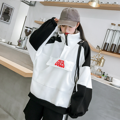 20%OFF レディース 半ジップパーカー ブラック 大きいサイズ ップス 秋冬