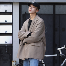 画像をギャラリービューアに読み込む, 20%OFF メンズ テーラードジャケット ダブル チェック オーバーサイズ 韓国 ストリート 秋冬